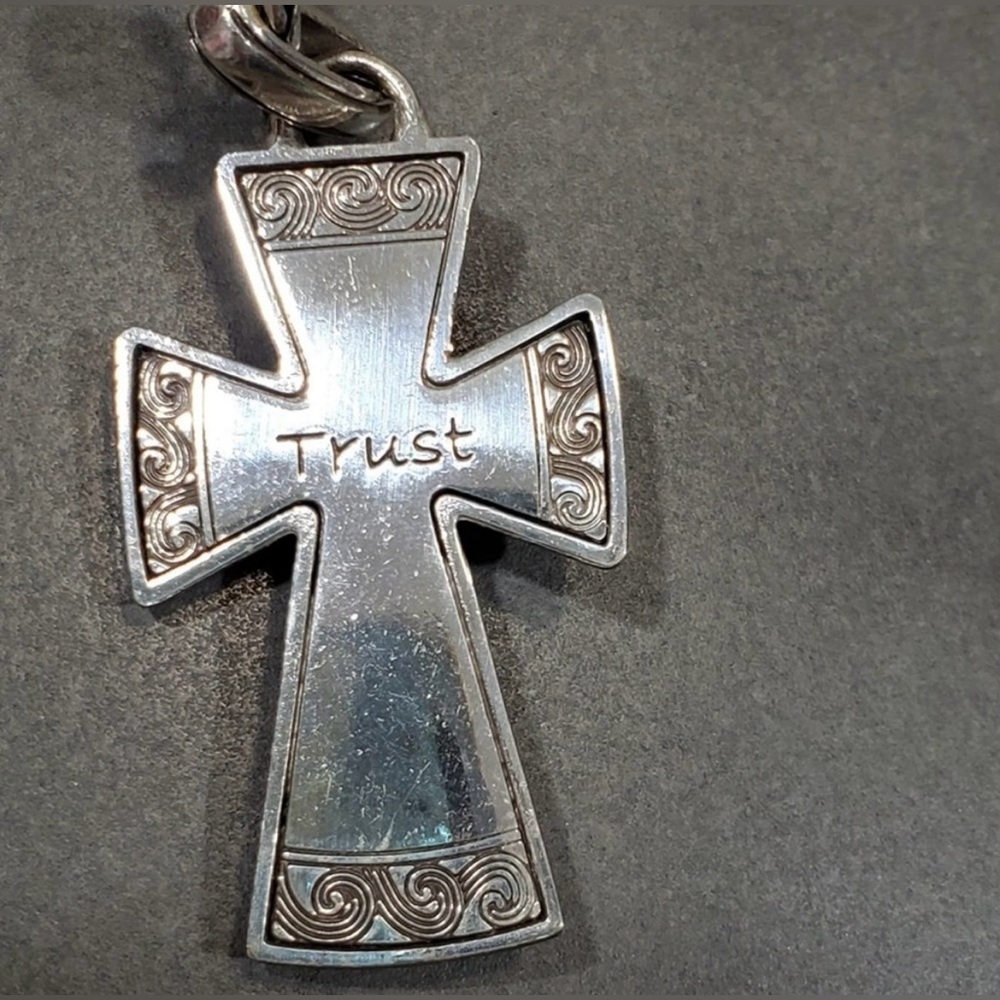 Brighton Trust Your Journey amber jeweled cross necklace New Without Tag - Picture 3 of 4